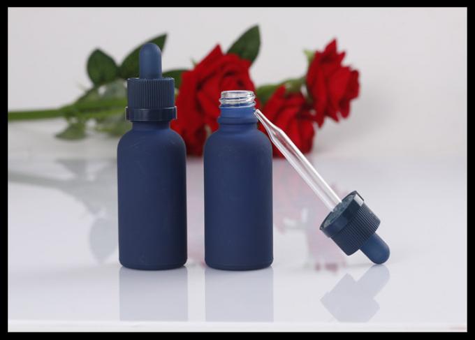 Botellas de cristal del Aromatherapy a prueba de niños del casquillo, botellas de cristal azules 30ml para los aceites esenciales